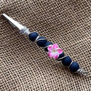 Plumeria Roach Clip/ ATM Card Holder/ Jewelry Assist/ Long Nail Helper